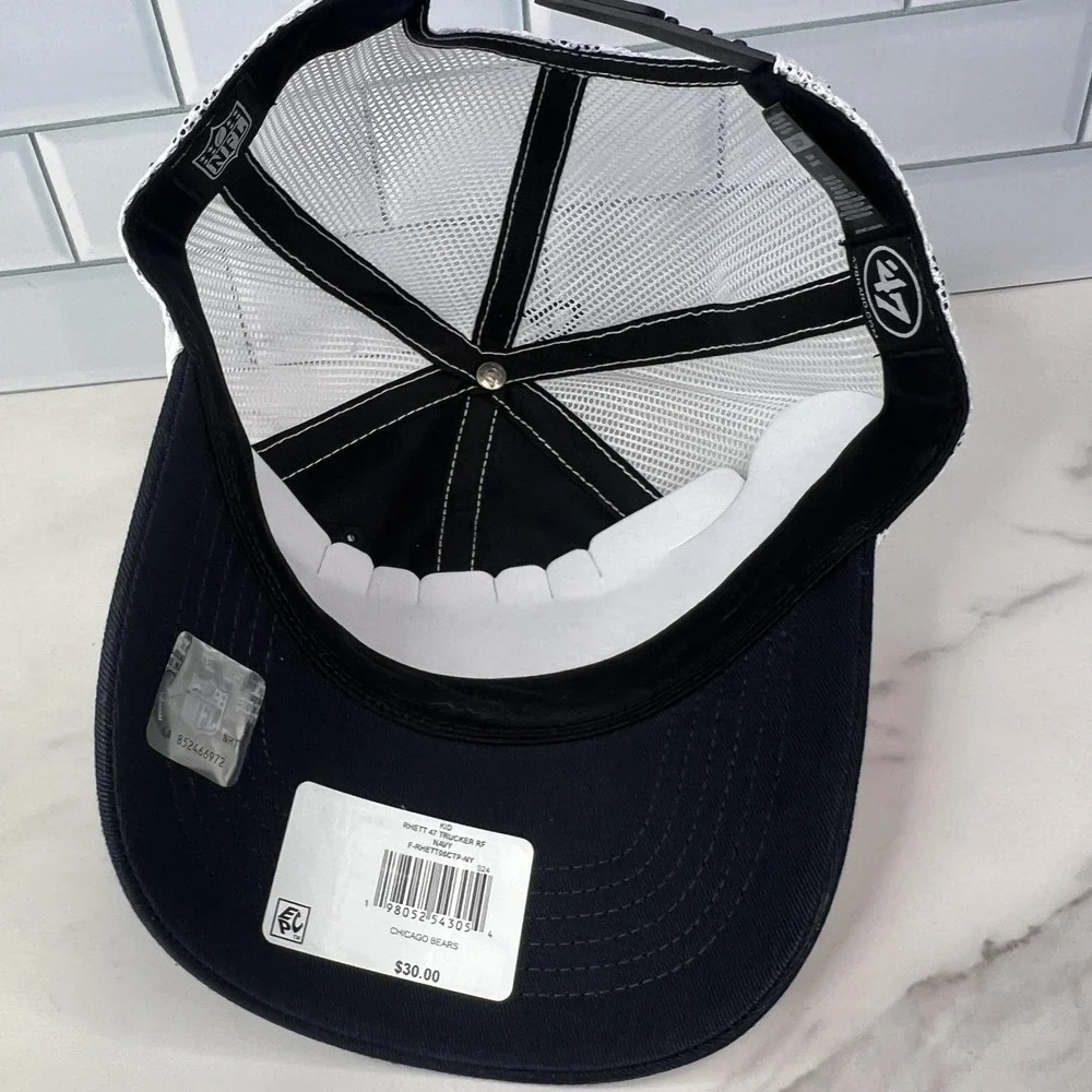 Chicago Bears Hat Cap Snap Back Trucker Navy White NFL Football‎ Kids Rope Mesh